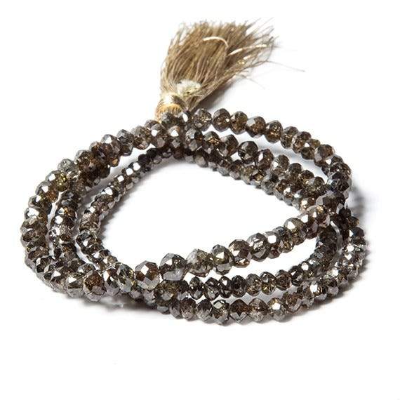 3-4mm Chocolate Diamond Faceted Rondelle Beads  16 inch 163 pieces