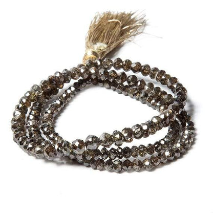 3-4mm Chocolate Diamond Faceted Rondelle Beads  16 inch 163 pieces