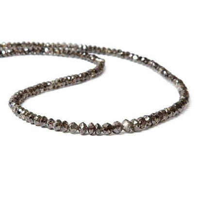 3-4mm Chocolate Diamond Faceted Rondelle Beads  16 inch 163 pieces