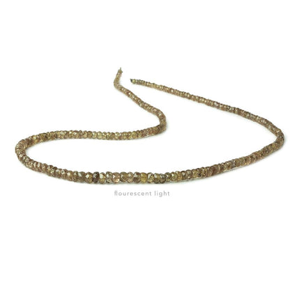 3-4mm Color Change Garnet faceted rondelles 18 inch  AA