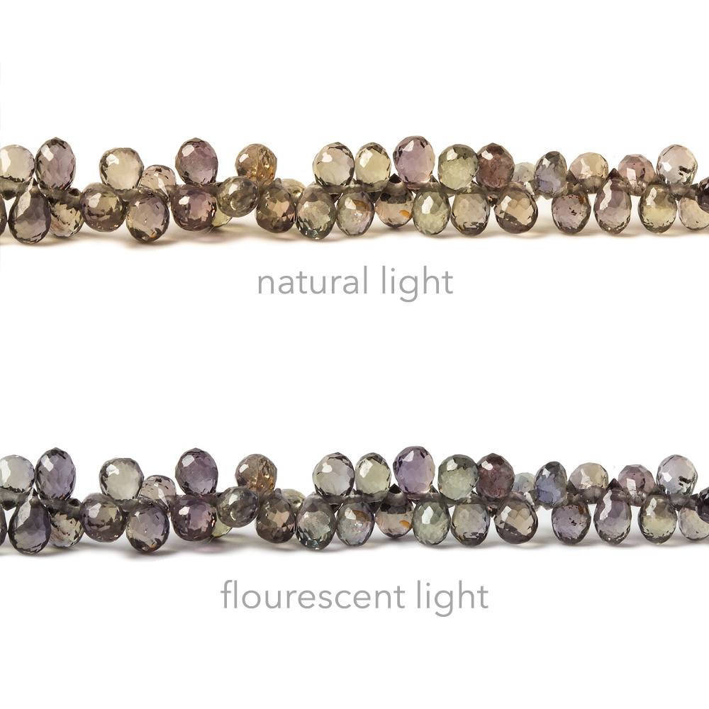 3-4mm Color Change Sapphire Petite Faceted Tear Drop Beads 10 inch 200 pieces