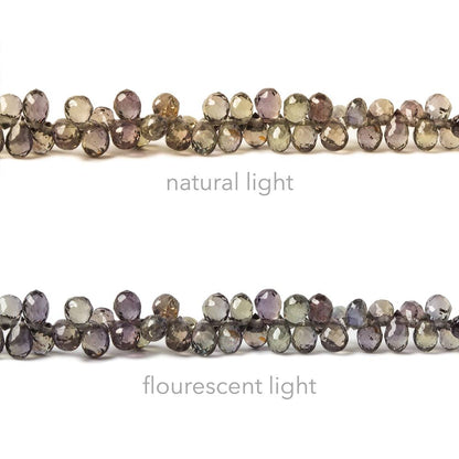 3-4mm Color Change Sapphire Petite Faceted Tear Drop Beads 10 inch 200 pieces