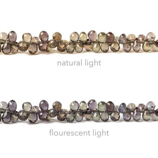 3-4mm Color Change Sapphire Petite Faceted Tear Drop Beads 10 inch 200 pieces