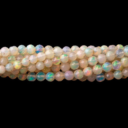 3-4mm Ethiopian Opal Micro Faceted Round Beads 17 inch 121 pieces AA