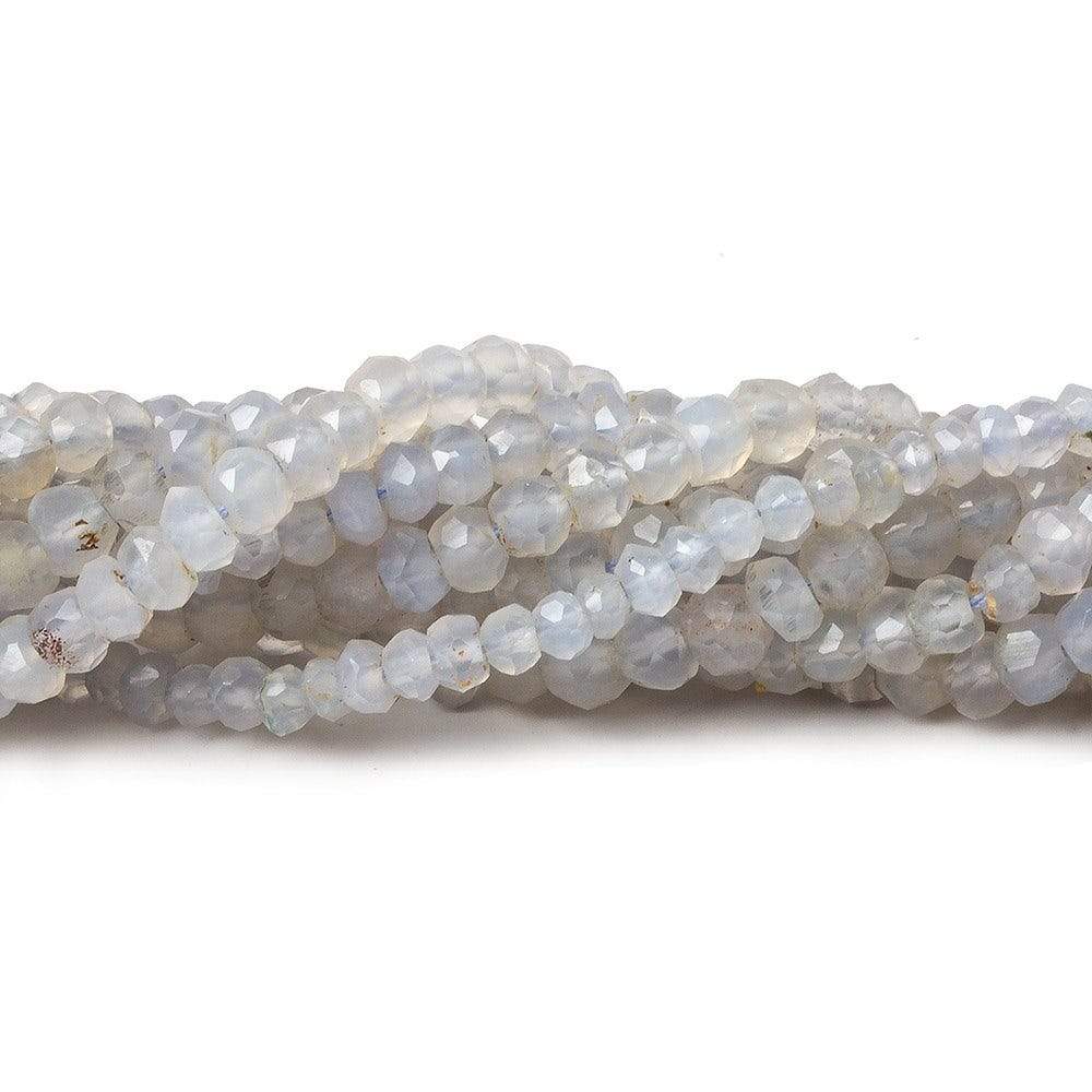 3-4mm Grey Blue Chalcedony Faceted Rondelle Beads 12.5 inch 99 pieces