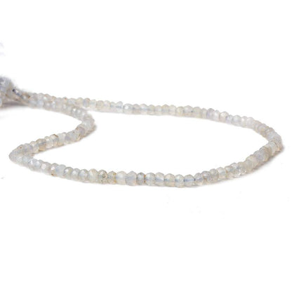 3-4mm Grey Blue Chalcedony Faceted Rondelle Beads 12.5 inch 99 pieces