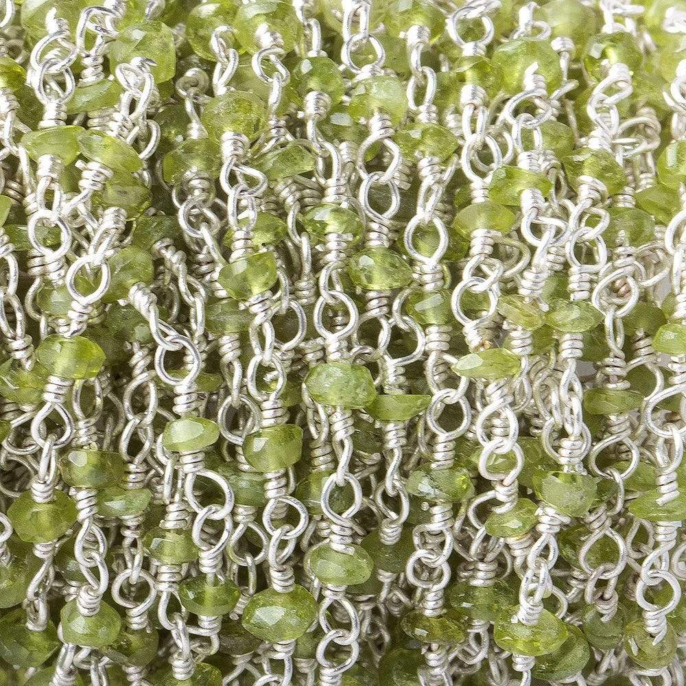 3-4mm Idocrase Silver plated Chain by the foot