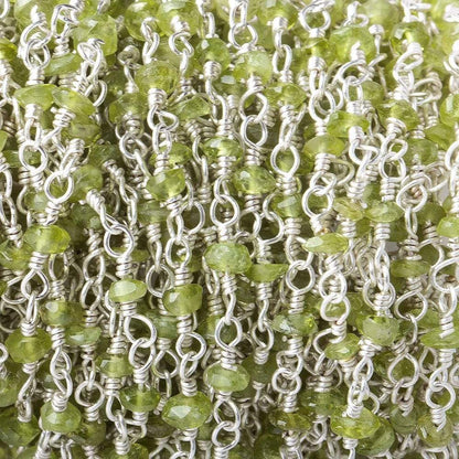 3-4mm Idocrase Silver plated Chain by the foot