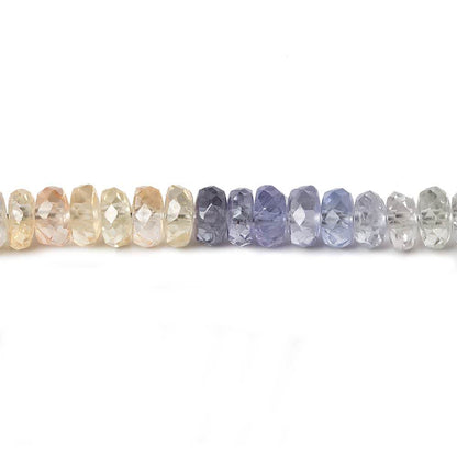 3-4mm Multi Color Sapphire Faceted Rondelle 14 inch 180 pieces