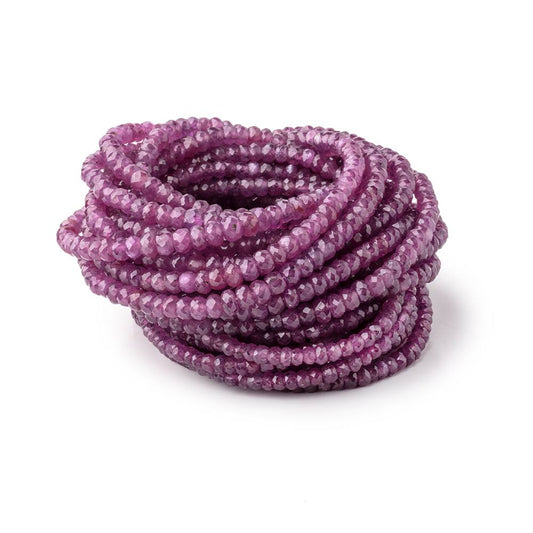3-4mm Natural Star Ruby Faceted Rondelle Beads 17 inch 187 pieces