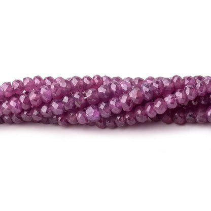 3-4mm Natural Star Ruby Faceted Rondelle Beads 17 inch 187 pieces