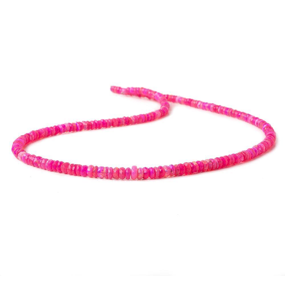 3-4mm Pink Opal Faceted Rondelles 17 inch 225 color treated beads AA