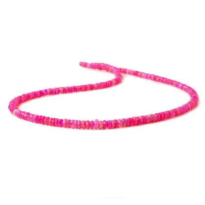 3-4mm Pink Opal Faceted Rondelles 17 inch 225 color treated beads AA