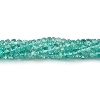 3-4mm Pool Blue Apatite Faceted Rondelle Beads 16 inch 154 pieces AA