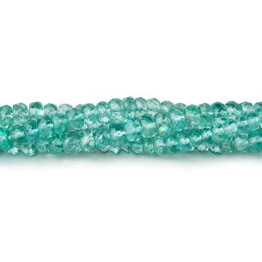 3-4mm Pool Blue Apatite Faceted Rondelle Beads 16 inch 154 pieces AA