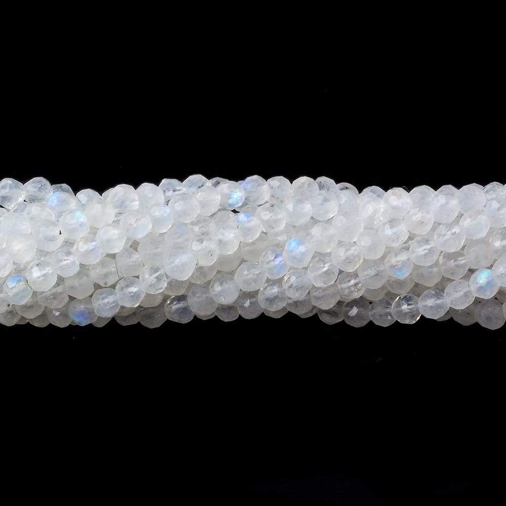 3-4mm Rainbow Moonstone Faceted Round Beads 14 inch 103 pcs