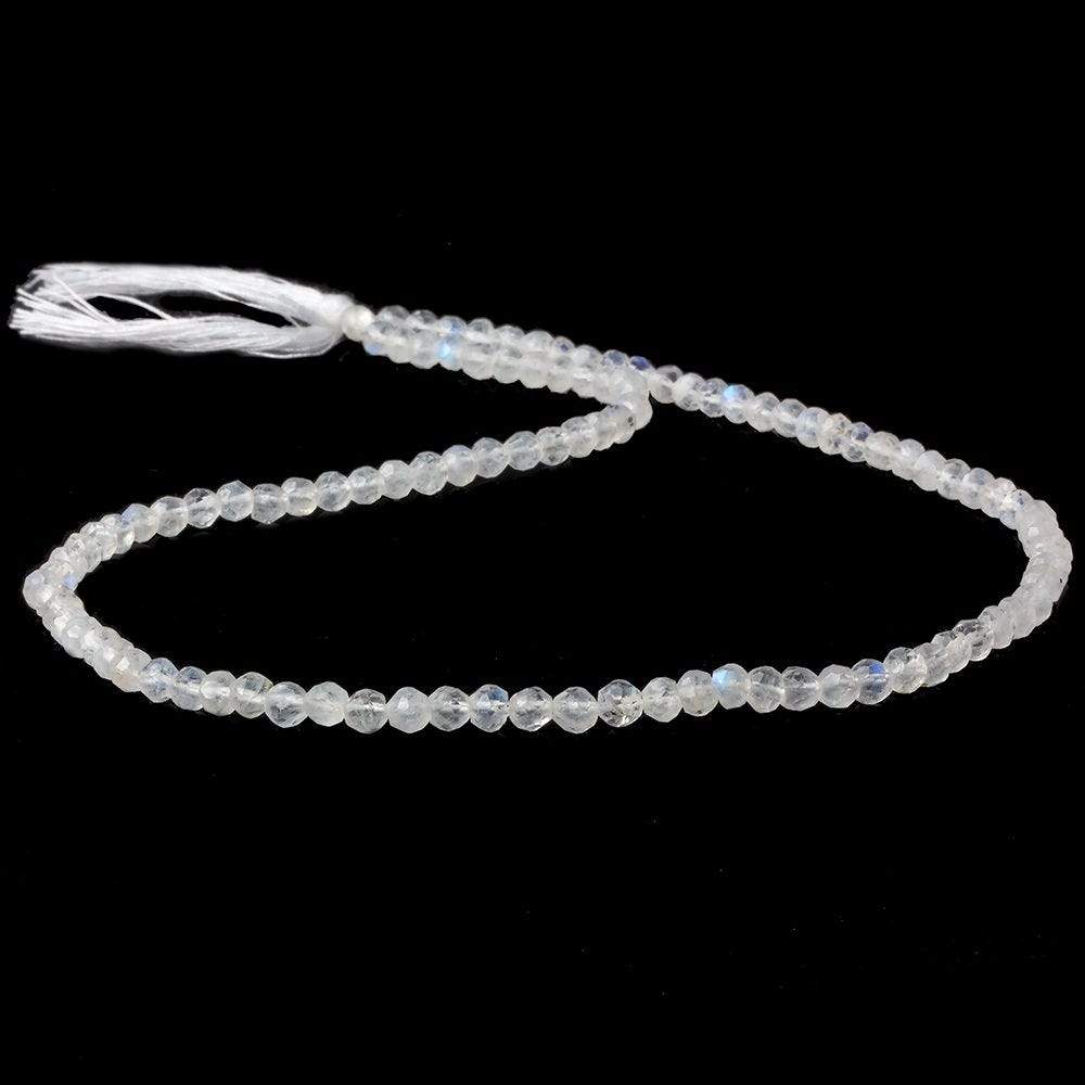 3-4mm Rainbow Moonstone Faceted Round Beads 14 inch 103 pcs