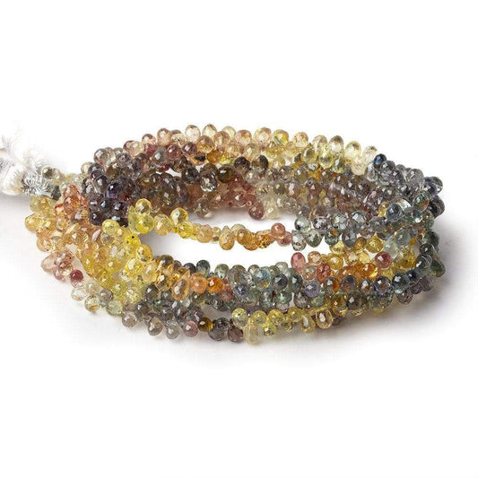 3-4mm Rainbow Sapphire Petite Tear Drop Beads 15 inch 250 pieces