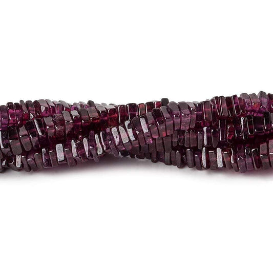 4.5mm Rhodolite Garnet Plain Square Heshi Beads 16 inch 200 pieces