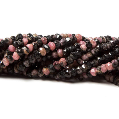 3-4mm Rhodonite Beads Faceted Rondelle 13.5 inch 160 pieces
