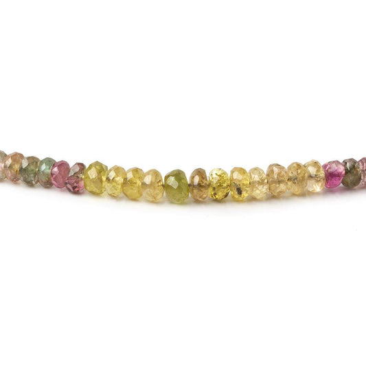 3-4mm Tourmaline Faceted Rondelle Beads 15 inch 214 pieces