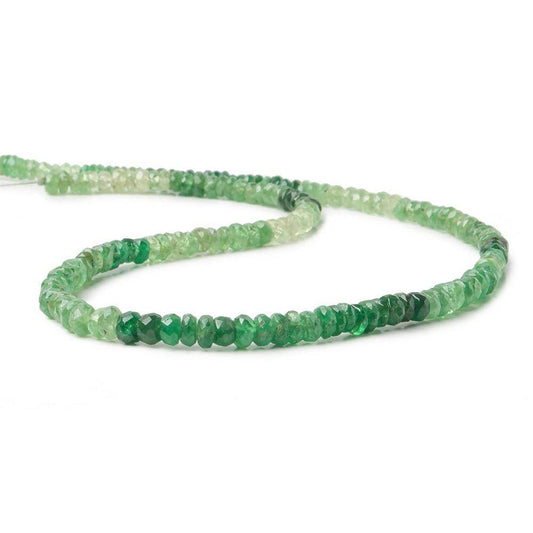 3 - 4mm Tsavorite Garnet Faceted Rondelle Beads 14 inch 168 pieces