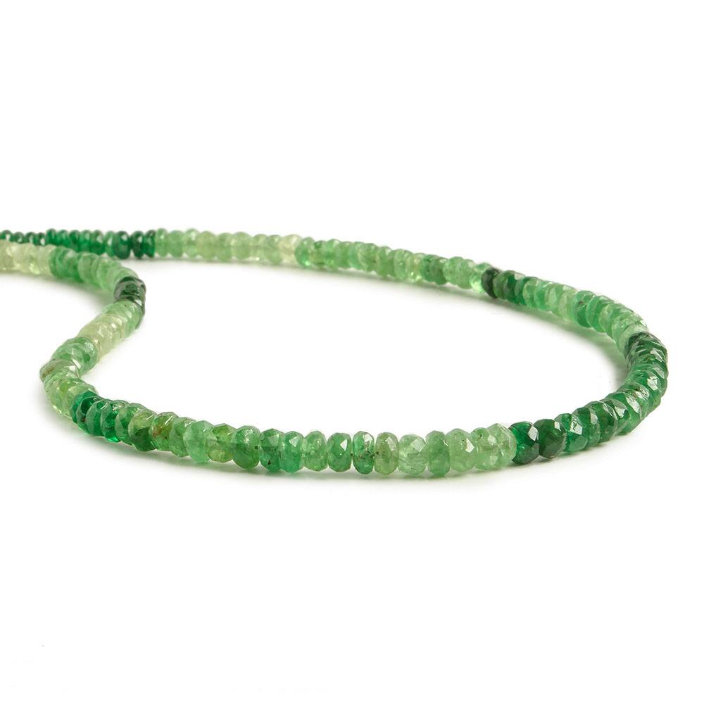 3 - 4mm Tsavorite Garnet Faceted Rondelle Beads 14 inch 168 pieces