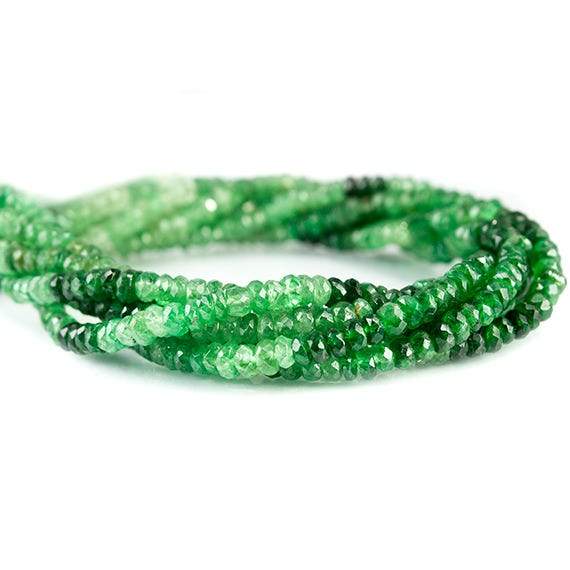 3 - 4mm Tsavorite Garnet Faceted Rondelle Beads 14 inch 168 pieces