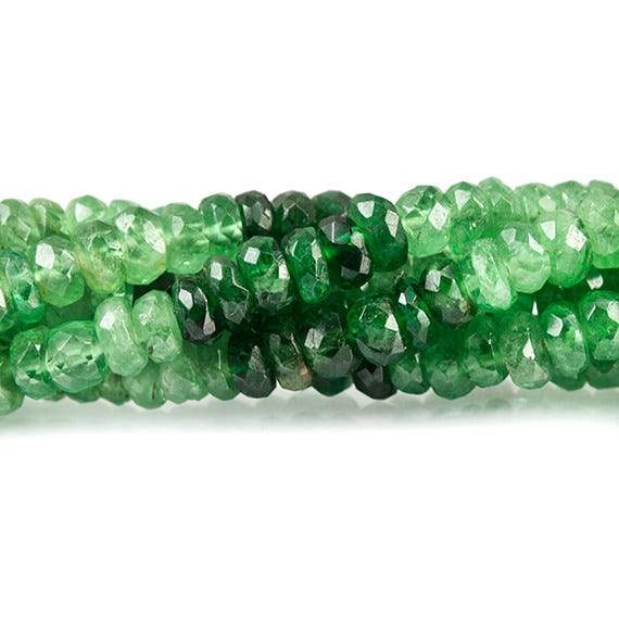 3 - 4mm Tsavorite Garnet Faceted Rondelle Beads 14 inch 168 pieces