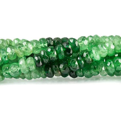 3 - 4mm Tsavorite Garnet Faceted Rondelle Beads 14 inch 168 pieces