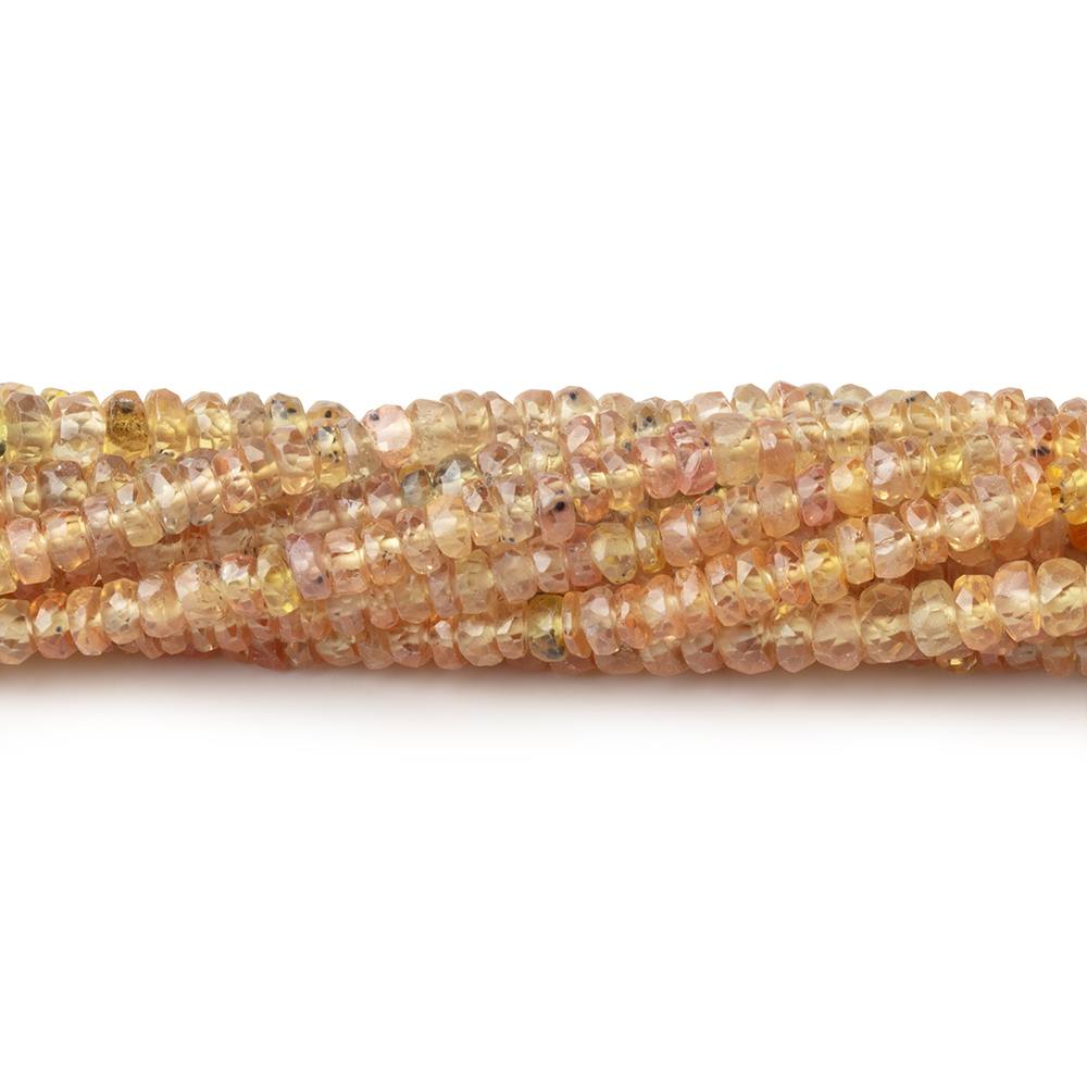 3-4mm Yellowish Orange Songea Sapphire Faceted Rondelles 16 inch 200 Beads