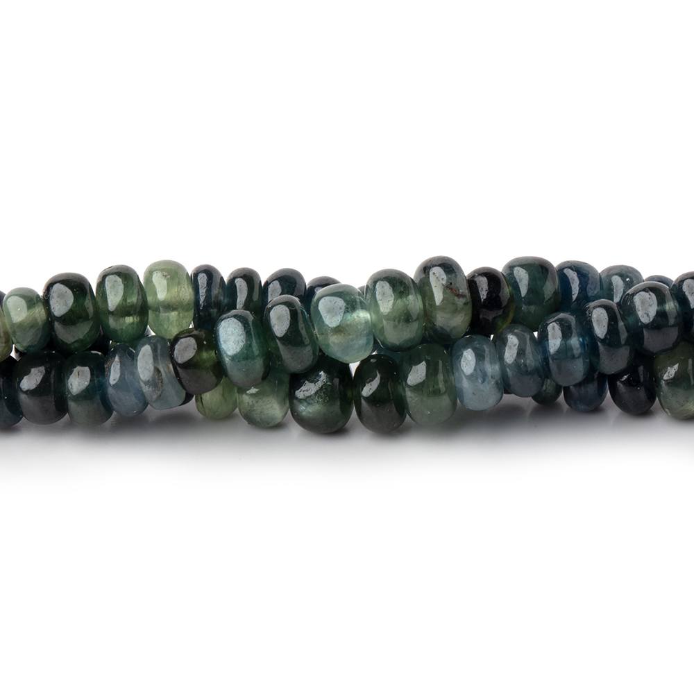 3-5.5mm Blue & Green Sapphire Plain Rondelle Beads 16 inch 172 pieces