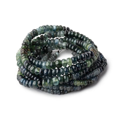 3-5.5mm Blue & Green Sapphire Plain Rondelle Beads 16 inch 172 pieces