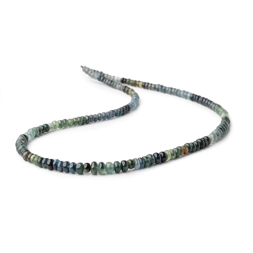 3-5.5mm Blue & Green Sapphire Plain Rondelle Beads 16 inch 172 pieces