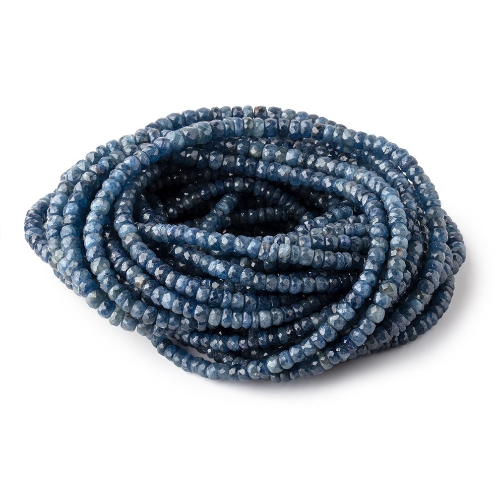 3-5.5mm Blue Sapphire Faceted Rondelle Beads 16 inch 156 pieces