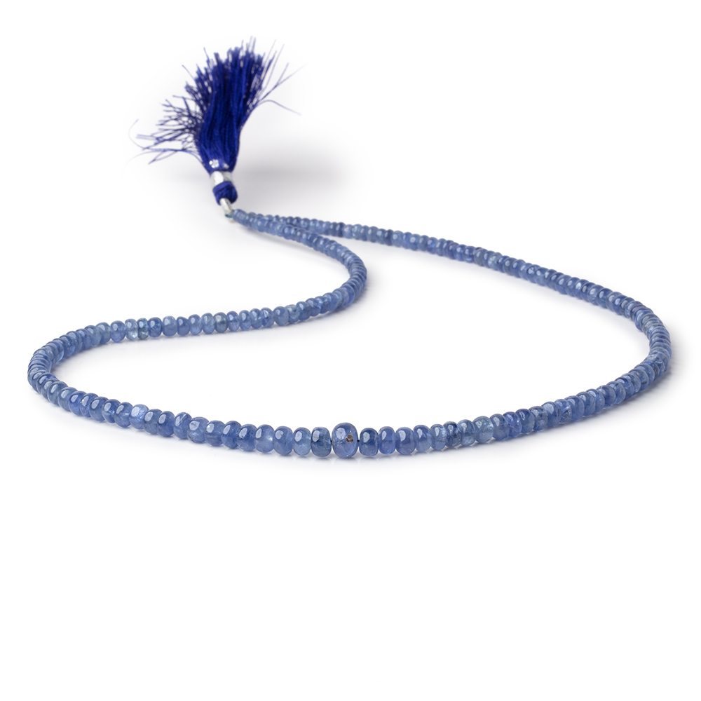 3-5.5mm Blue Sapphire Plain Rondelle Beads 16 inch 154 pieces AA