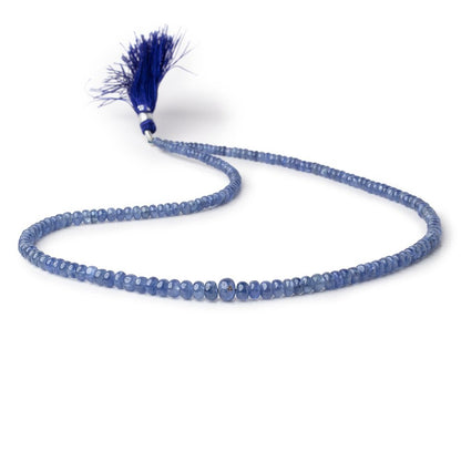 3-5.5mm Blue Sapphire Plain Rondelle Beads 16 inch 154 pieces AA