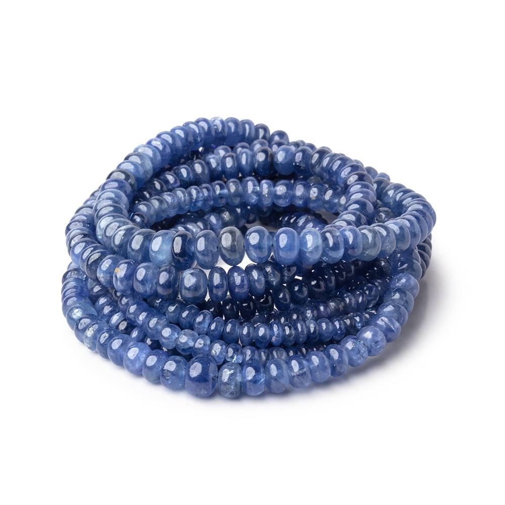 3-5.5mm Blue Sapphire Plain Rondelle Beads 16 inch 154 pieces AA