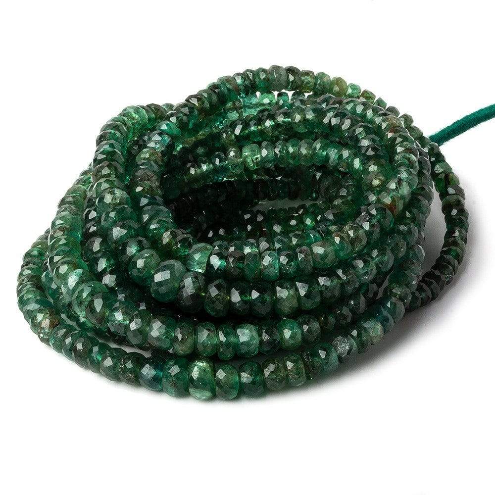 3-5.5mm Emerald faceted rondelle beads 16 inches 155 pieces A