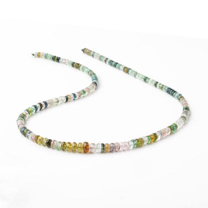 3-5.5mm Multi Color Tourmaline Faceted Rondelle Beads 16 inch 183 pieces