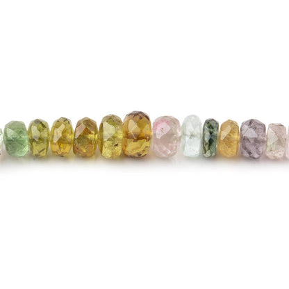 3-5.5mm Multi Color Tourmaline Faceted Rondelle Beads 16 inch 183 pieces