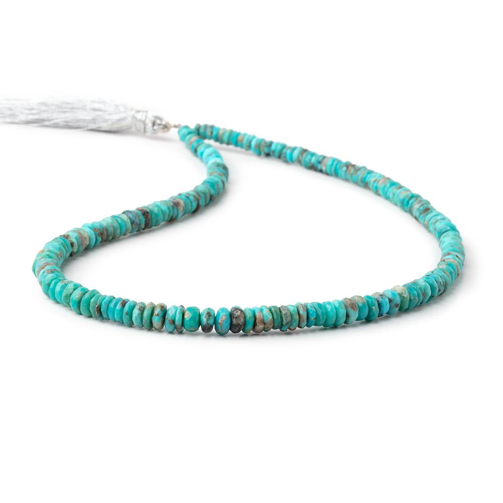 3-5.5mm Sleeping Beauty Turquoise Faceted Heishi Beads 15 inch 200 pieces AA