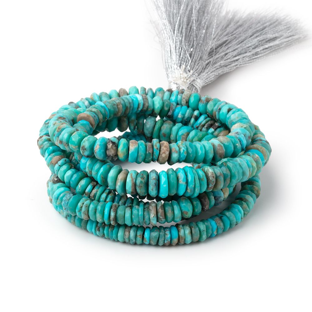 3-5.5mm Sleeping Beauty Turquoise Faceted Heishi Beads 15 inch 200 pieces AA