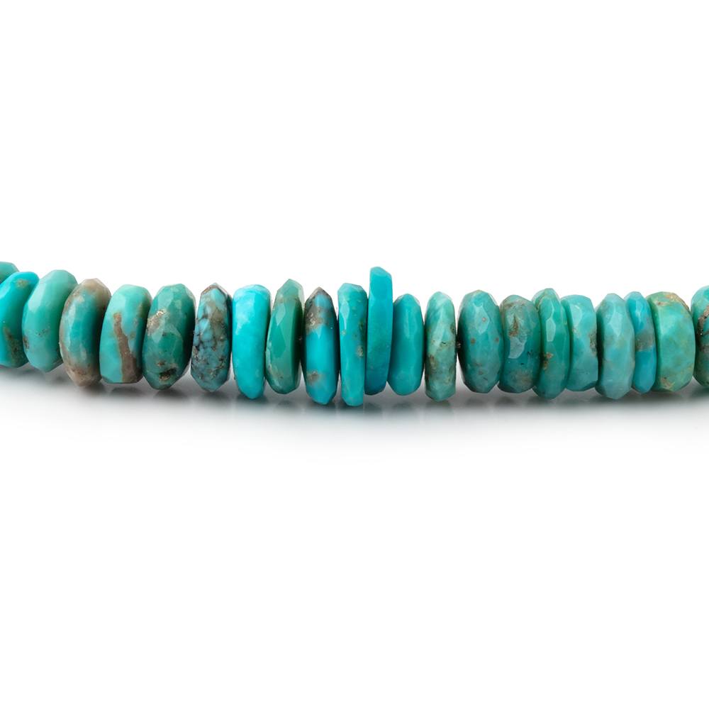 3-5.5mm Sleeping Beauty Turquoise Faceted Heishi Beads 15 inch 200 pieces AA