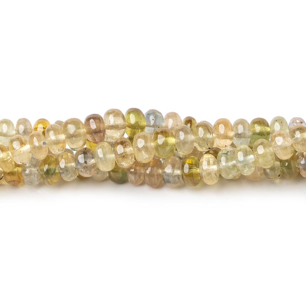 3-5.5mm Yellow Madagascar Sapphire Plain Rondelles 18 inch 178 Beads AA