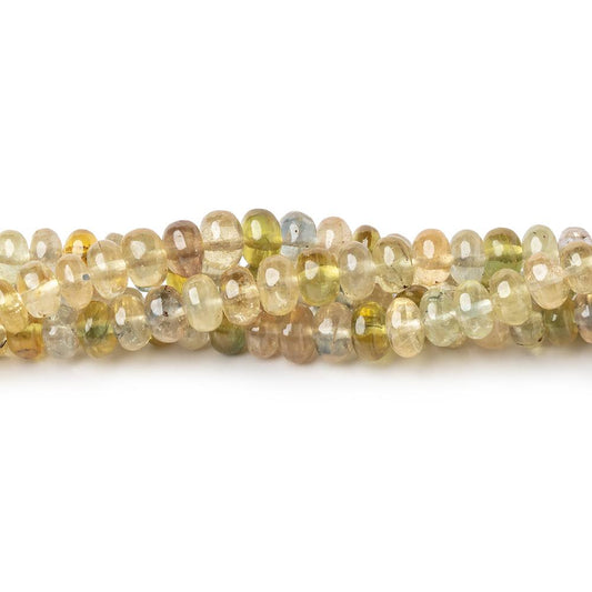 3-5.5mm Yellow Madagascar Sapphire Plain Rondelles 18 inch 178 Beads AA