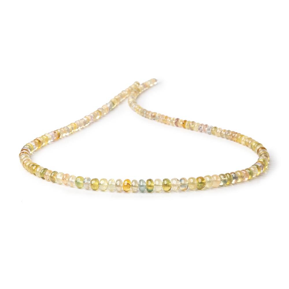 3-5.5mm Yellow Madagascar Sapphire Plain Rondelles 18 inch 178 Beads AA