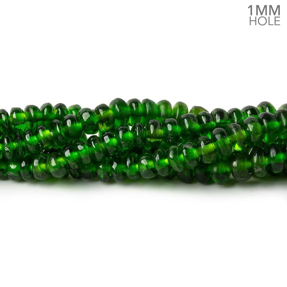 4-5.5mm Chrome Diopside plain rondelle beads 17 inch 202 pcs 1mm large hole AA