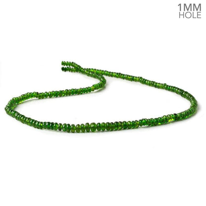4-5.5mm Chrome Diopside plain rondelle beads 17 inch 202 pcs 1mm large hole AA