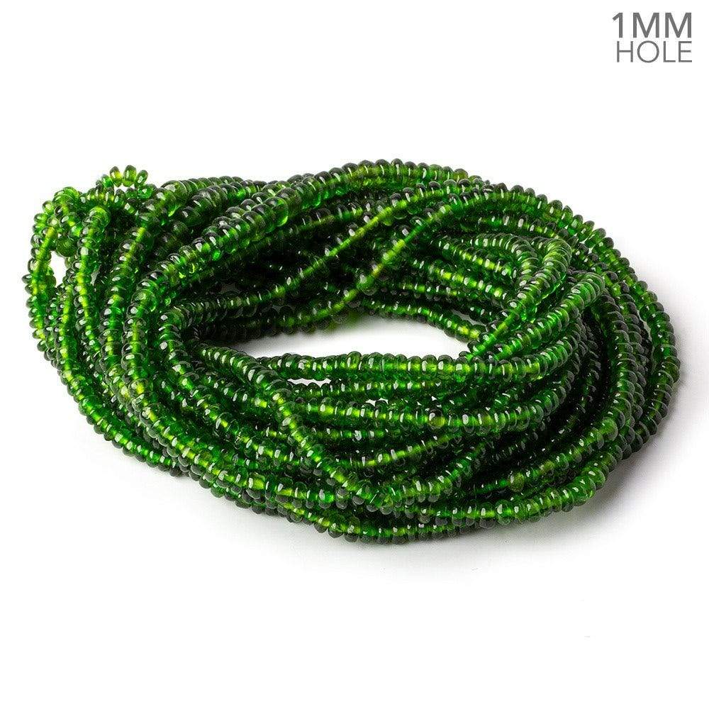 4-5.5mm Chrome Diopside plain rondelle beads 17 inch 202 pcs 1mm large hole AA